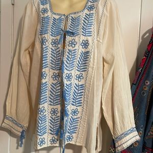 Embroidered top / coverlet NWOT